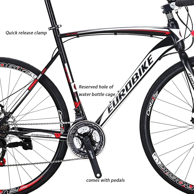 EUROBIKE Road Bike,21 Speed Bicycle with Disc Brake,700C Wheels Road Bikes for Men or Women,49cm/54cm Frame for Adult Cycling Bicycle