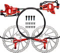 Chooee Mountain Bike Hydraulic Disc Brake ，MTB Hydraulic Disc Brake Set Right Front 800mm Left Rear 1450mm Hydraulic Brake，Red