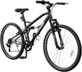 26 inch 7-Speed Commuter Bicycle,Hybrid Bicycle,Men's Cruiser Bike/Mountain Bike V Brake,Metal Frame, Adult Bike (Black, White, Blue, Green, Purple, Pink)