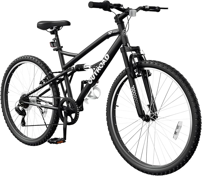26 inch 7-Speed Commuter Bicycle,Hybrid Bicycle,Men's Cruiser Bike/Mountain Bike V Brake,Metal Frame, Adult Bike (Black, White, Blue, Green, Purple, Pink)