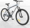 26 inch 7-Speed Commuter Bicycle,Hybrid Bicycle,Men's Cruiser Bike/Mountain Bike V Brake,Metal Frame, Adult Bike (Black, White, Blue, Green, Purple, Pink)