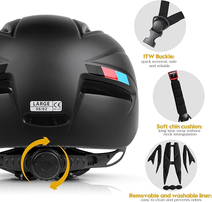 Shinmax Bike Helmet for Men Women, Bicycle Helmet with Detachable Magnetic Goggles Adjustable for Adult Road Biking Mountain Cycling Helmet
