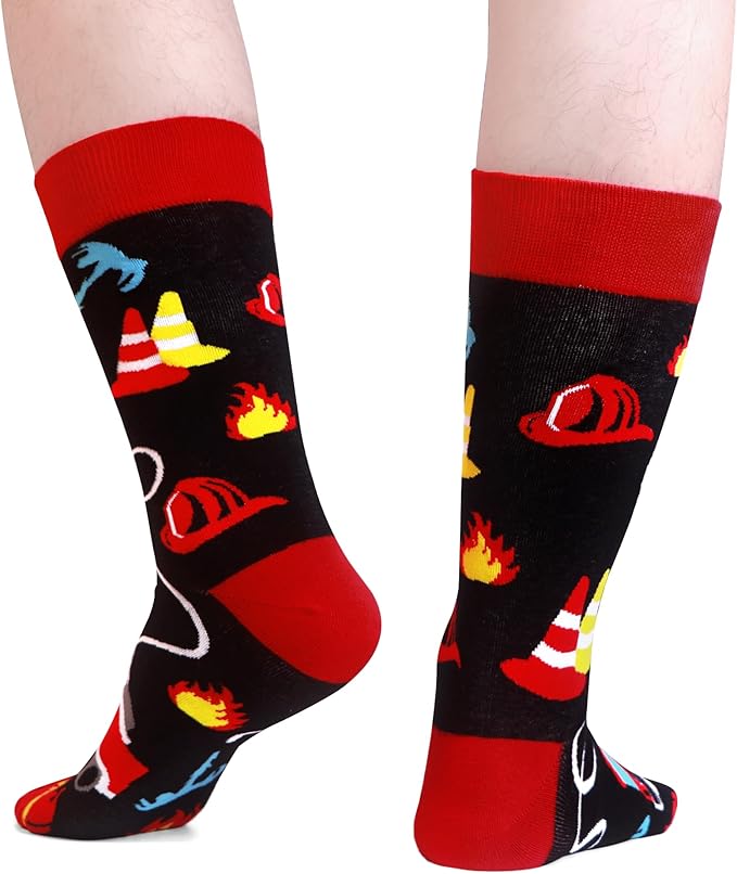 WeciBor Men's Dress Funny Crazy Colorful Novelty Combed Cotton Crew Socks 12 Pack - Size 7-10/10-13/13-15