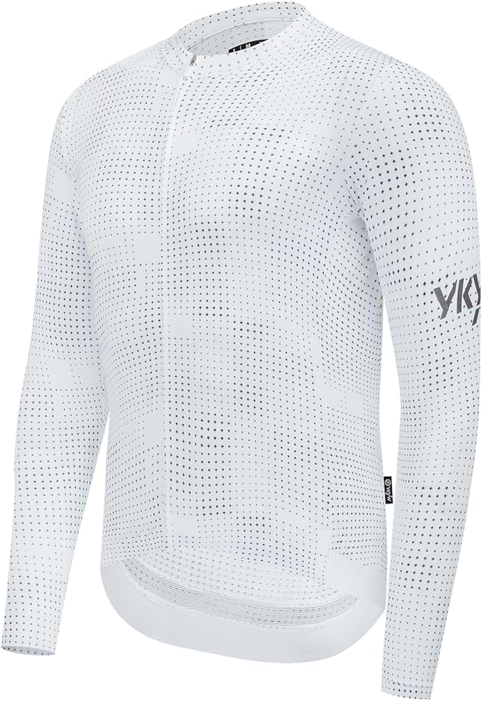 YKYWBIKE Cycling Jersey Men Long Sleeves Bike Jersey with Pockets Breathable MTB Biker Shirts Biking Shirts for Men Cycling