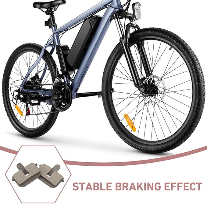 Garneck 5 Pairs Universal Bicycle Disc Brake Pads for Mountain Bike and E-Bike, Semi-Metallic Hydraulic Brake Pads Replacement Set for Electric Scooters and Cycling Trail Use