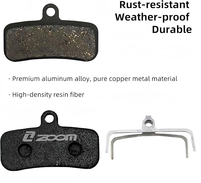 4-Piston Brake Pad Replacement Set Compatible with Zoom HB-876, 2 Pairs High-Performance Semi-Metallic Mountain Bike Bicycle Disc Brake Pads with Caliper Spring and Storage Box