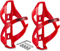Corki Cycles Bike Water Bottle Holder Right Side Load Water Bottle Cage for Road, MTB, Gravel Bicycle Red 2 Pack