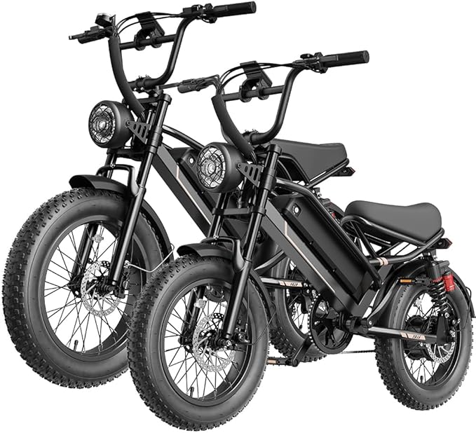 Electric Bike for Adults Teens,3000W/2000W Peak,20"/16" Fat Tire Off Road Dirt Ebike,80/55 Miles LongRanger,32/28 MPH E Bike Bicycles, Fat Tire All Terrain E-Bike,E Bike for Hunting,YR20 with Footrest