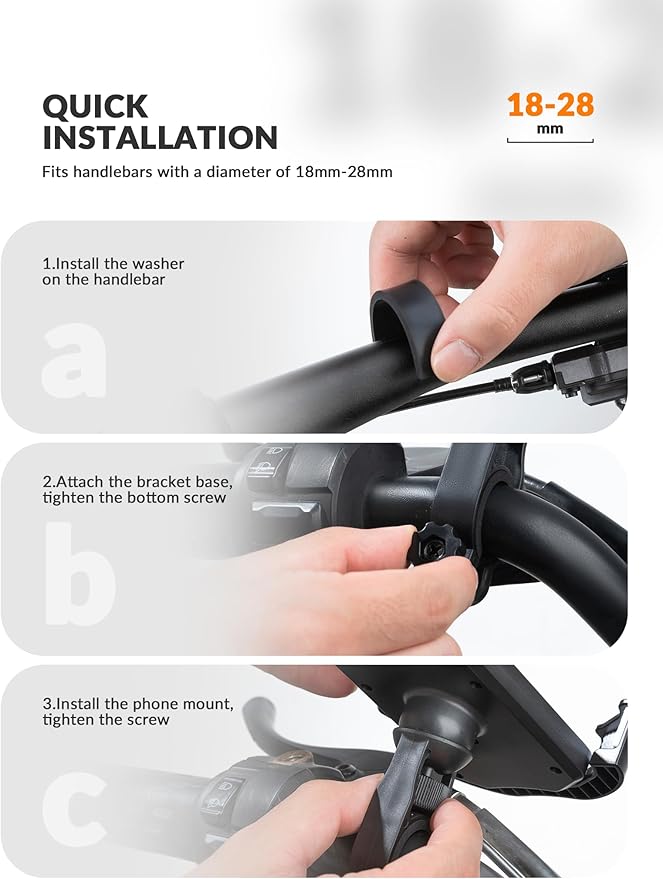 ROCKBROS Bike Phone Holder, Motorcycle Phone Mount with Security Lock, Shockproof Bicycle Phone Mount, Adjustable Phone Holder for Bike, Motorcycle, Scooter, Suitable for 4.7”-6.8”