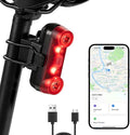 Bright Rear Bike Light with Built-in Hidden Anti-Theft GPS Tracker (iOS Only), USB-C Rechargeable & Waterproof Safety Bicycle Taillight for Night Cycling, Road & Mountain Bikes, Easy Strap Attachment