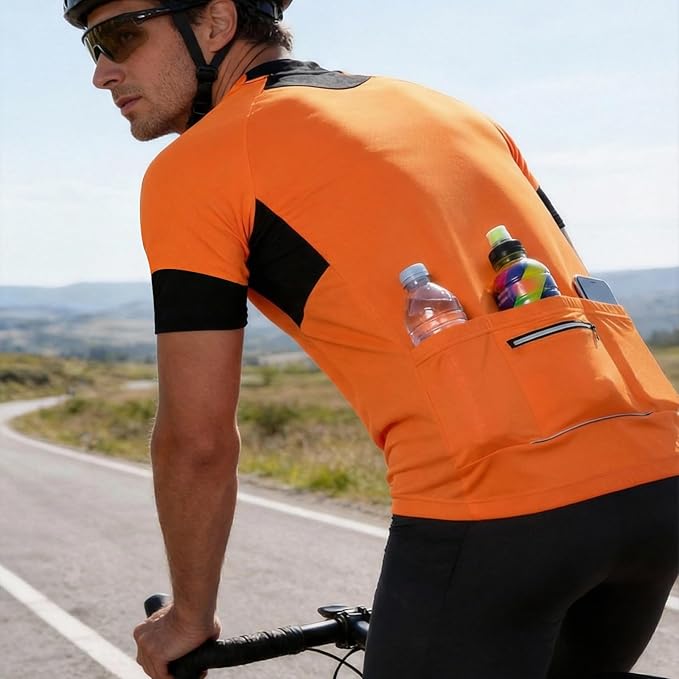 Cycling Jersey Men Bicycle Shirt Short and Long Sleeve MTB Road Biking Jersey with Pockets