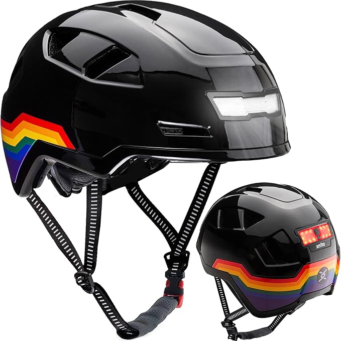 XNITO Bike Helmet with LED Lights - Urban Bicycle Helmet for Adults, Men & Women - CPSC & NTA-8776 Dual Certified - Class 3 E-Bikes, Scooters, Onewheel, Commuter, Mountain