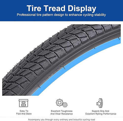 20x1.75 (47-406) Bike Tire 20 inch Bicycle tire Suitable for 20X1.75 20 x 1.75 City/Road/Commuter Folding Replacement Bike Tire (Single)