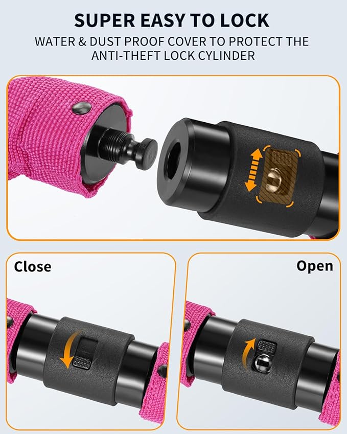 Sportneer Bike Lock: 8mm Thick High Security Anti Theft Bike Chain Lock with 2 Keys- 3.2/4ft Long Heavy Duty Anti-Cut Bicycle Lock for Bike, Motorcycle, Bicycle, Door, Gate, Fence, Grill