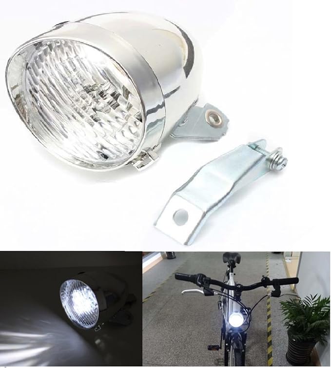 BlueSunshine Vintage Retro Bicycle Bike Front Light Lamp 3 LED Headlight with Bracket