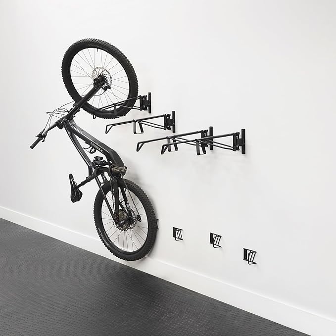 StoreYourBoard SwivelStow Bike Rack Garage Storage Rack 1 Pack - 1 Mountain Bike Bike Wall Mounts - Heavy Duty Bike Hanger - No-Lift Bike Rack Garage Storage Rack - Holds 70 lb Capacity
