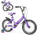 14/16/18 Inch Folding Kids Bike with Training Wheels, Gifts for Girl&Boy Age 3-10 Years, Toddler Bike with Dual Brakes for Beginners, Multi-Color