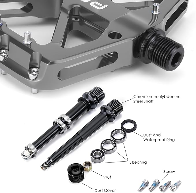 Bike Pedals 9/16" Lightweight Non-Slip Bicycle Platform Pedals - Fits Most Adult Bikes & Mountain Bikes &MTB, Road Bikes and Slip-Resistant Design