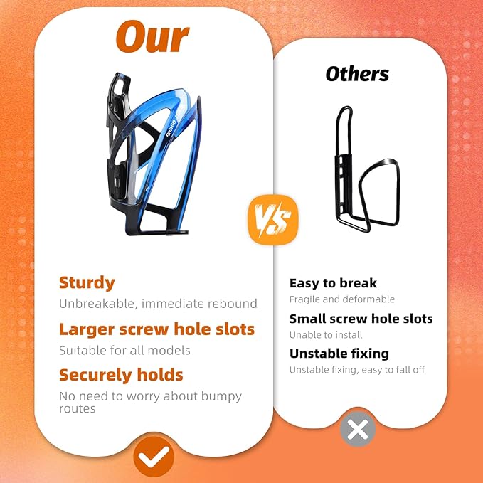 West Biking Bike Water Bottle Cages Ultra-Light Durable PC Bicycle Bottle Holder with Screws Tool, Easy Installation Bicycle Drink Cup Holders Cycling Kettle for MTB Road Bikes