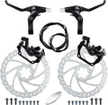 RUJOI Bike Disc Brake Kit, Aluminum Front and Rear Caliper, Full Aluminum Alloy Bicycle Brake Lever, 180mm Rotor, Mechanic Tool-Free Pad Adjuster for Road Bike, Mountain Bike