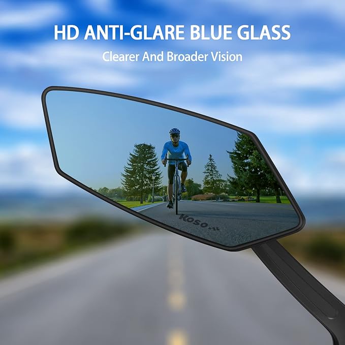 Bike Mirror | 360° Rotatable & Foldable | Blu-ray Scratch Resistant Glass Lens | Ebike Accessories, Bike Mirror Handlebar Mount, Bicycle Mirrors
