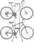 Retrospec Double Decker Vertical Garage Bike Rack - Free Standing Floor Storage Stand for 2 Bikes, 80lb Capacity, No Drilling Required - Adjustable Arms & Rubber Bumpers
