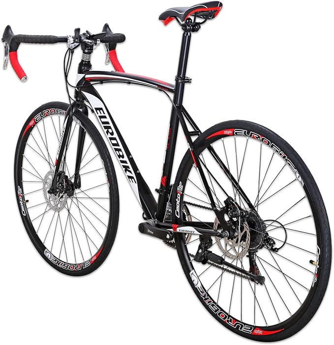 EUROBIKE YH-XC550 Road Bike for Men 54cm Frame Bicycle 700C Wheels Aluminium Rims 21 Speed Dual Disc Brake Commuter Bikes (30mm Rims)