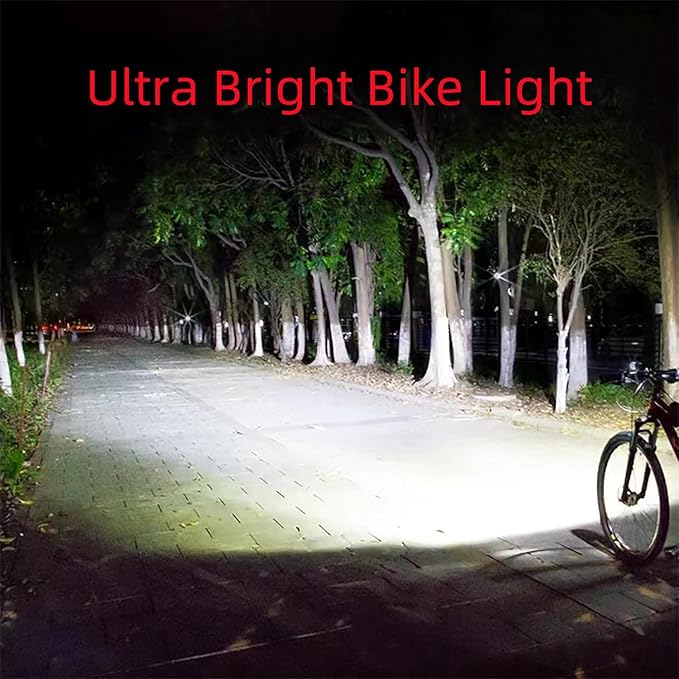 3000 Lumen Super Bright Bike Lights,5200mAh Runtime 10+ Hours,Rechargeable Bicycle Lights Front and Back for Night Riding,5 Light Modes,Easy to Install for Men Women Kids Road Mountain Cycling