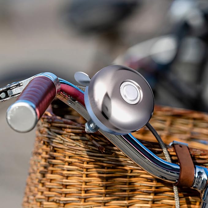 Retro Bike Bell Handlebar Horn Loud Crisp Sound Vintage Cycling Accessory Easy Install for Mountain Cruiser Bikes 2.04X2.04X1.18In