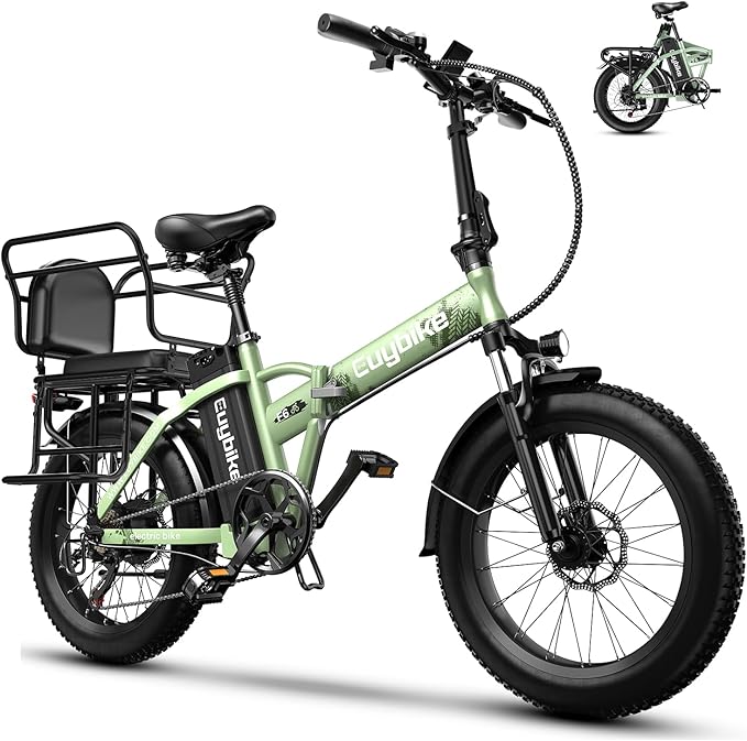1000W Folding Electric Bike,48V 20AH Removable Battery E Bike,30+MPH,80 Miles Max Range Electric Bike for Adults,20" Fat Tire Foldable ebike,Adult Electric Bicycle for Commute Beach Snow