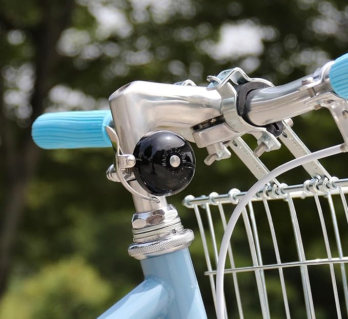 CATEYE OH-2300A Hibiki Bell – Classic Style Brass Bike Bell with Aluminum Bolt-on Design, Fits 22.2 mm or 25.4 mm Handlebars, Road, Hybrid, Touring Style Bicycles