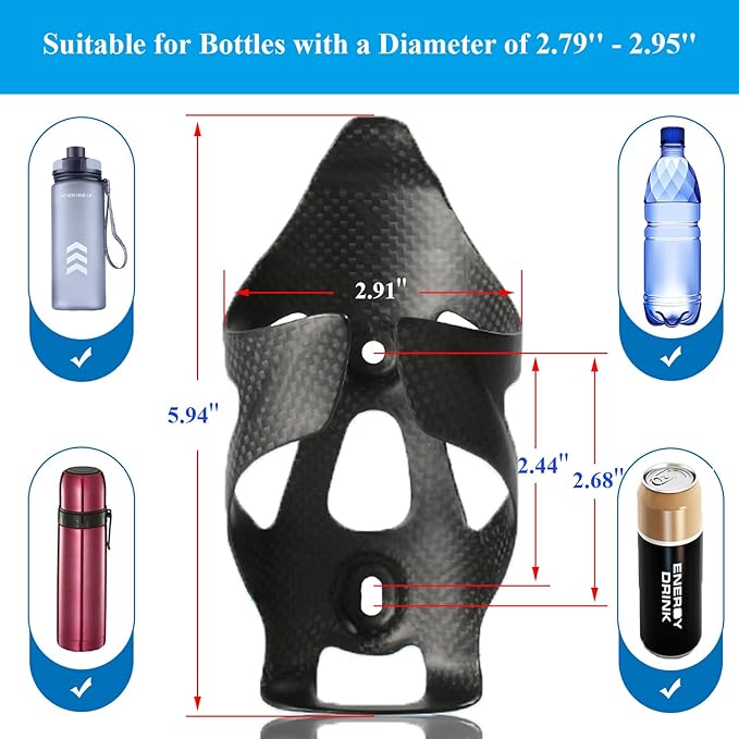 Carbon Fiber Water Bottle Holder for Bicycle Mountain Bike Cup Holder Ultralight Bike Water Bottle Cages for MTB Mountain Road Bike Cycling