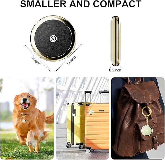 Tracker Item Finders Work for Apple Find My (iOS Only) APP GPS Tracker Tag for Dogs Cats Luggage Keys Backpack Satchel (Black, Card & Tracker)