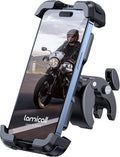 Lamicall Motorcycle Phone Mount, Bike Phone Holder - [Metal Lock] Upgrade Quick Install Bar Clip for Bicycle Scooter, Cell Phone Clamp Gifts for iPhone 17 16 15 Pro Max, Galaxy, 4.7-6.8" Phones