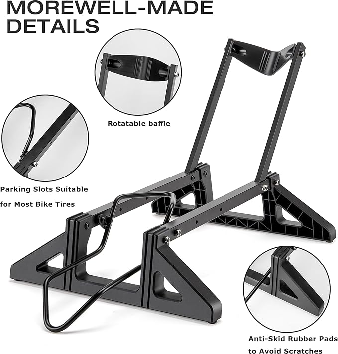 Super B Bike Floor Stand Rack- Indoor Bike Stand for Garage/Home - Bike Storage Bicycle Parking Rack Fit 20”-29” Mountain Road Bikes E-Bike / Fat Bike (TB-1957)