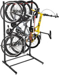 Freestanding Bike Rack Bicycle Storage Rack,Vertical Bike Stand Max 5 Bikes with Helmet Holders,Solid Steel Bike Racks for Home & Garage &Indoor & Bike Station-BlacK