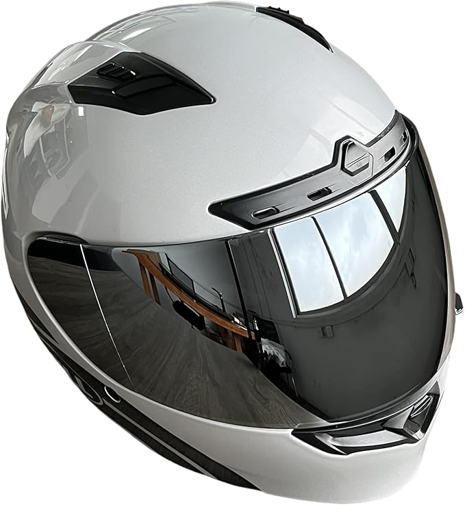 Qualifier DLX Helmet Visor,UV Protection Motorcycle Helmet Face Shield Compatible with Bell Qualifier DLX Mips/Qualifier/Star/Vortex/RS-1/RS-2/Revolver(Silver)