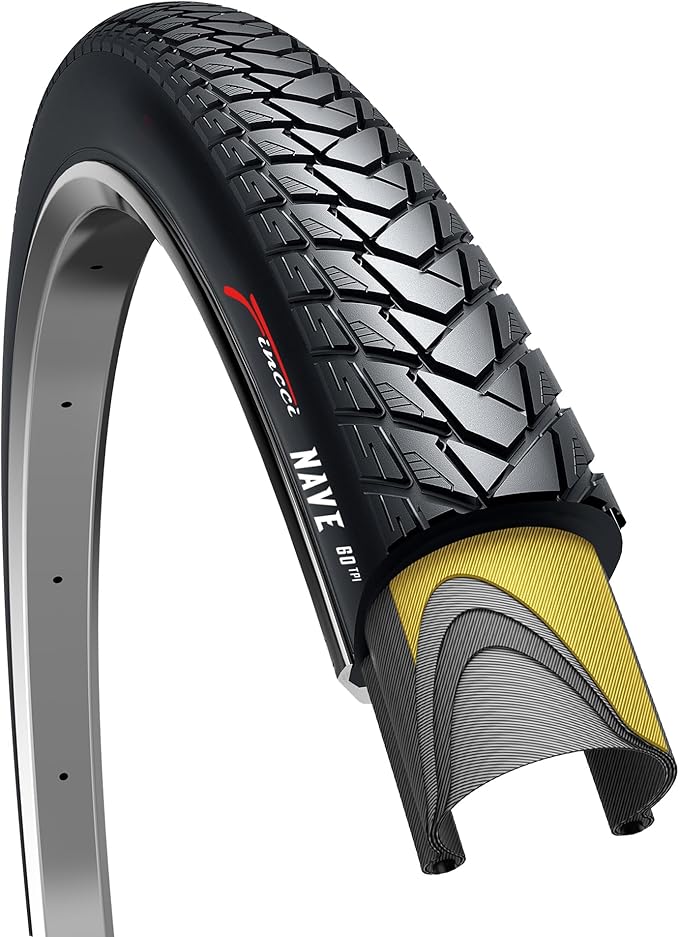 Fincci 700x35c Tire 37-622 Foldable 60 TPI City Commuter with Nylon Protection for Cycle Road Mountain MTB Hybrid Touring Electric Bike Bicycle