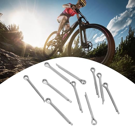Cotter Pin for Bike Brake Pads, 10pcs/set Stainless Steel Bike Retaining Split Brake Cotter Pin Assortment Kit Pin Clips Fastener Retaining Pins Heavy Duty Hairpin for Hitch Pin Lock Systems