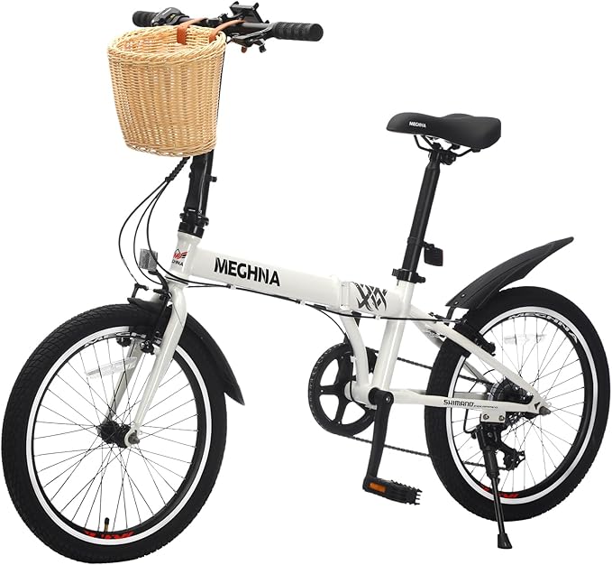 20 Inch Folding Bike - 6-Speed High Carbon Steel Frame, Aluminum Alloy Rims & Adjustable Seat for Commuting & Outdoor Riding