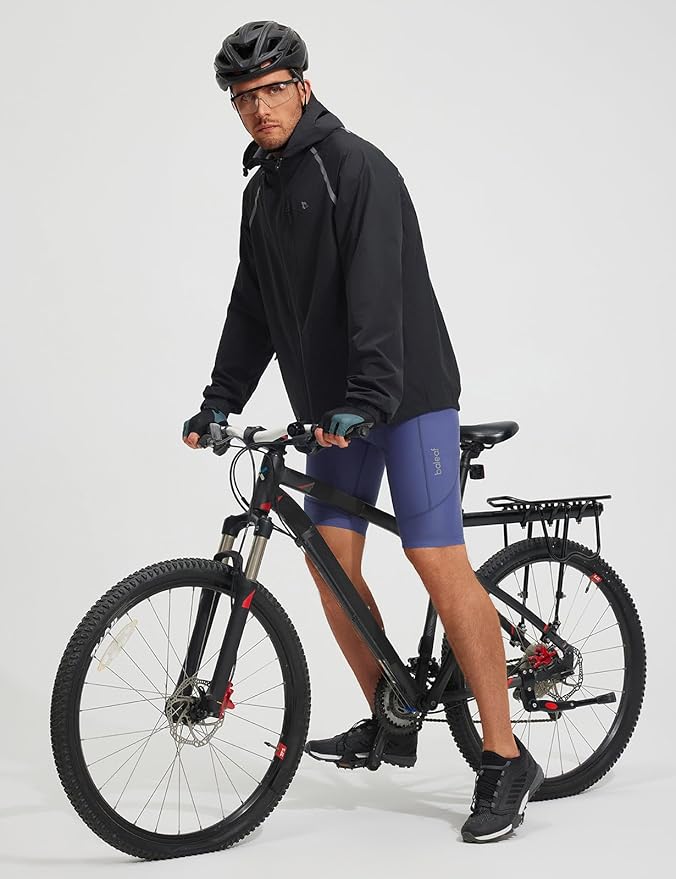 baleaf Men's 4D Padded Bike Shorts Cycling Zipper Pockets Biking Bicycle Mountain Riding Biker Cycle UPF 50+