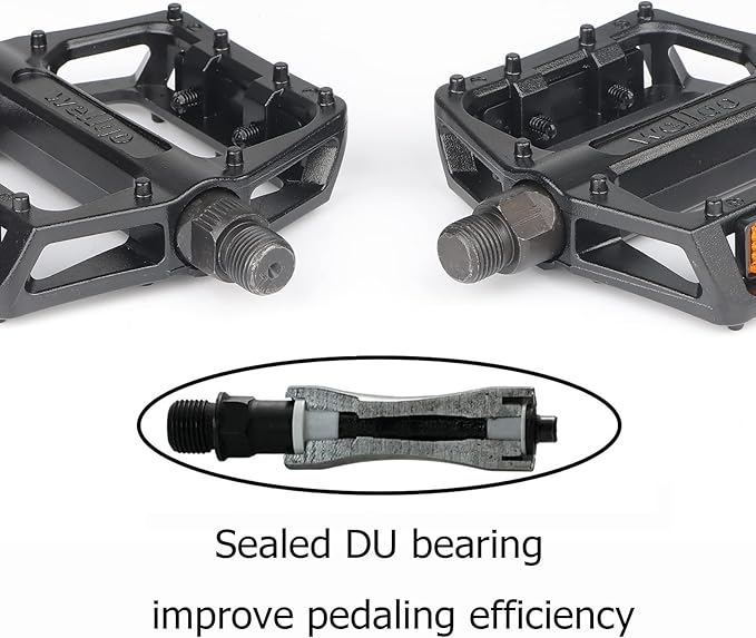 MOHEGIA Bike Pedals,Mountain Bicycle Pedal Sets,9/16 Compatible, Non-Slip Aluminum Allow Replacement for BMX MTB-Pair