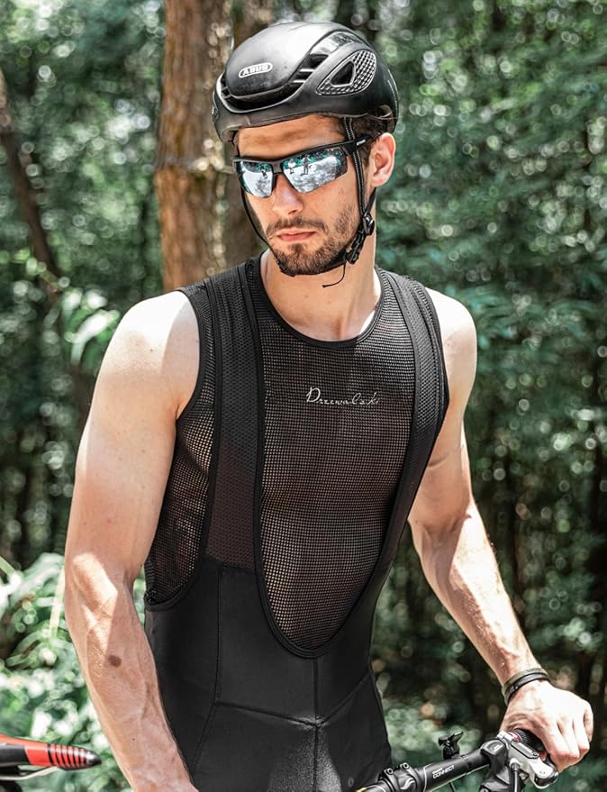 Przewalski Men’s Sleeveless Cycling Undershirt Quick Dry Bike Base Layer Vests Breathable Bicycle Jerseys Biking Tank Tops