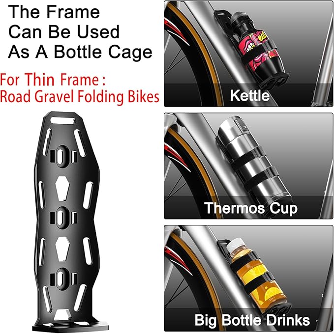 ENLEE 1pack Front Bike Fork Bag with Multipurpose Cage, 5L Waterproof Dry Bike Bags for Bicycles, Lightweight Portable Roll Top Design Bike Packing Fork Bags for Thin Frame Road Gravel Folding Bikes