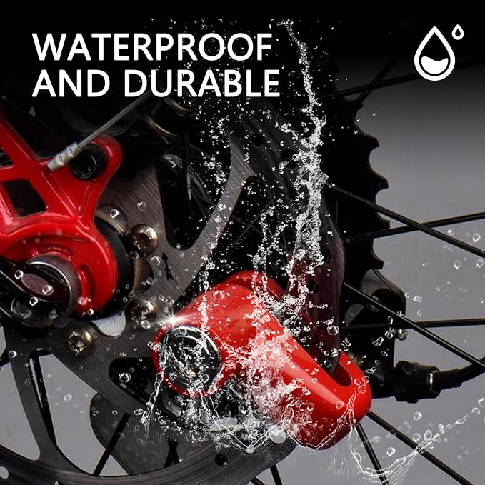 2 PCS Disc Brake Locks, Heavy Duty Bike Lock, Anti-Theft Security Wheel Disc Lock, Universal for Motorcycles Bike Scooter (Red)
