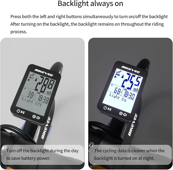 GPS Speedometer & Odometer - Wireless Bike Computer, Auto Start/Stop, Auto Backlight, IPX7 Waterproof, 2.4" LCD, Cycling Tracker in MPH & KM/H