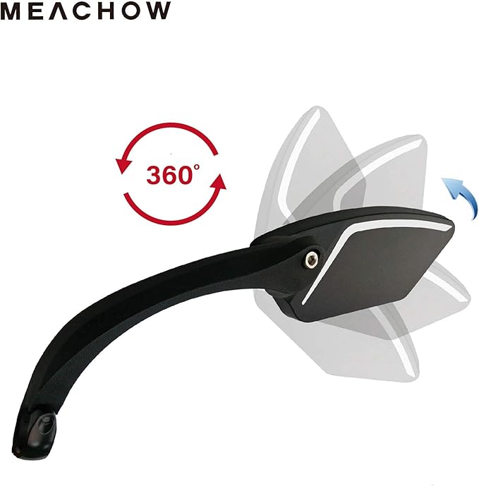 MEACHOW New Scratch Resistant Glass Lens,Handlebar Bike Mirror, Rotatable Safe Rearview Mirror, Bicycle Mirror,ME-002