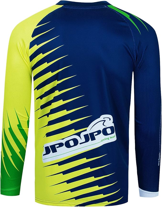 JPOJPO Men's Mountain Bike Jersey Long Sleeve MTB Off-Road Racing Downhill Motocross Shirts Quick Dry&Moisture-Wicking Tops