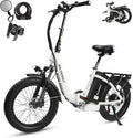 Wildeway Folding Electric Bike for Adults with 750W Motor 32Ah Battery Long Range FW11 Ebike 20 * 3.0 Fat Tire Foldable Adults Electric Bicycle for Men Women City Commuter Delivery 2 Seat