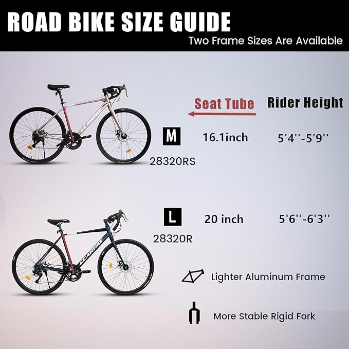 700C Lightweight Aluminum Road Bike, 16-Speed Racing Bicycle with Disc Brakes, Hybrid Commuter Bike for Men and Women, Perfect for City Roads and Outdoor Cycling